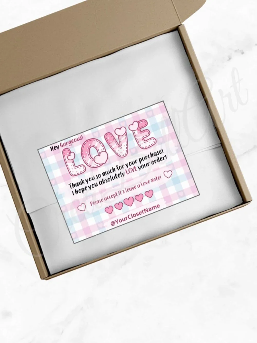 100 Personalized Love Thank You Cards Small Business, 4×3 in